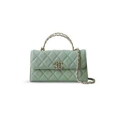CHANEL FLAP PHONE HOLDER WITH CHAIN GRAINED SHINY AP3238 (18*10*4.5cm)